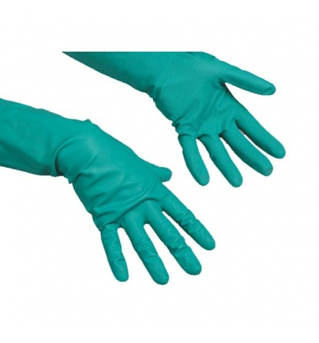 фото: Перчатки резиновые Vileda Professional зеленые универсальные, M, 100801