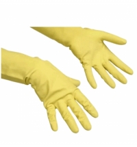 Перчатки резиновые Vileda Professional многоцелевые S, желтые, 100758