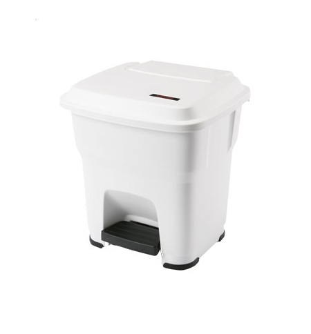 фото: Контейнер для мусора Vileda Professional Гера 35л, с педалью и крышкой, белый, 137751