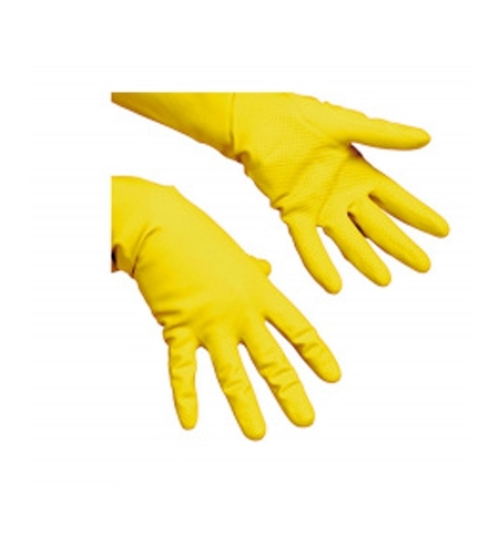 фото: Перчатки резиновые Vileda Professional Надежный захват S, желтые, 101357