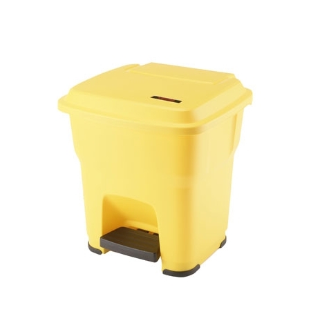 фото: Контейнер для мусора Vileda Professional Гера 35л, с педалью и крышкой, желтый, 137748